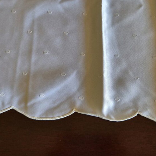 Set of white satin tablecloth and table cover new