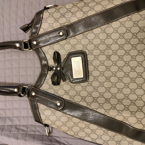 Gucci shoulder bag used, beige and brown, vintage