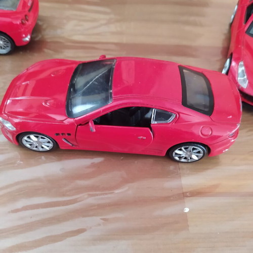Iron toy cars used, pack of 3, with opening doors, 12-13 cm