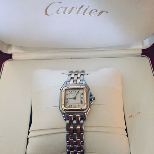 Ρολόι Cartier Panthere Small μεταχειρισμένο, γυναικείο με μπρασελέ χρυσό και ατσάλι