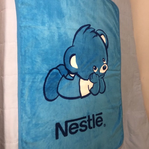 Nestle Vintage baby fleece blanket like new, blue