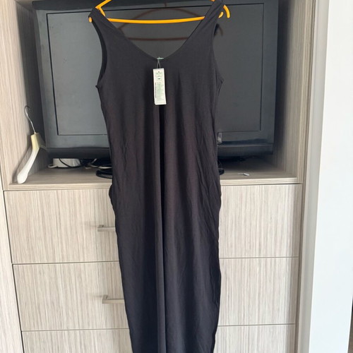 Benetton black dress with pockets new, XS loose fit