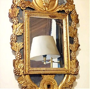 Καθρέπτης Αντίκα Γαλλικός χειροποίητος 19ου αιώνα επιχρυσομένο ξύλο