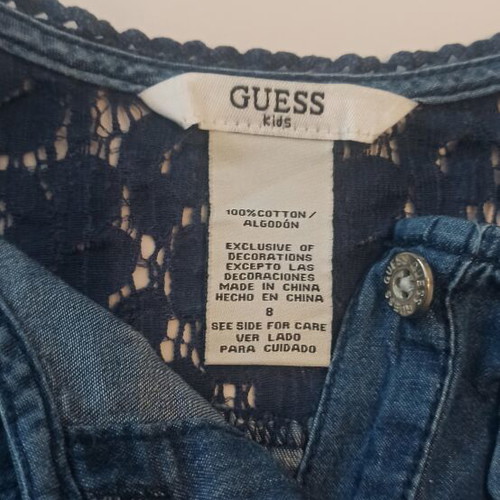 Guess Kids denim dress used with lace details size 128 cm