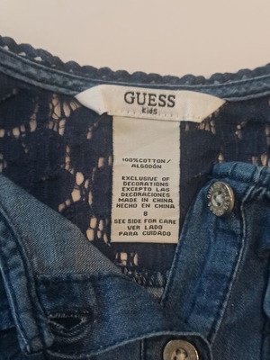 Guess Kids denim dress used with lace details size 128 cm