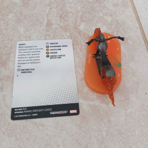 Heroclix Hellcycle new, Ghost Rider bike with glowing Glo material