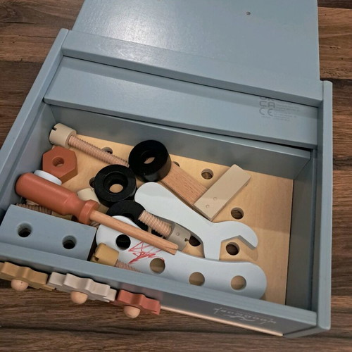 Little Dutch wooden workbench and tools used