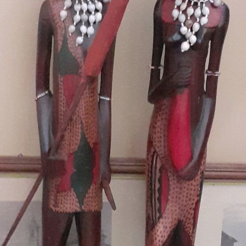 African woodcarving statues pair like new