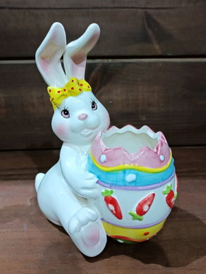Vintage Easter egg holder bunny new