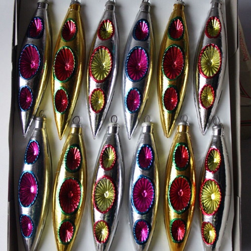 Box of 24 vintage Greek Christmas ornaments from 1980s new