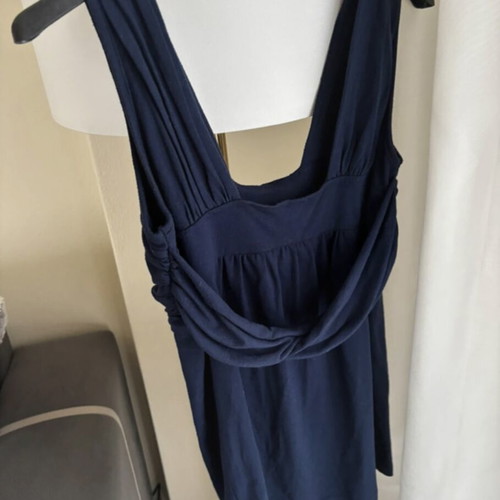 Navy elegant top like new, asymmetrical, size M, blue