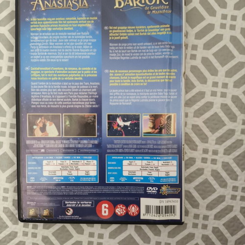 Anastasia & Bartok DVD like new, 2 animated movies, not dubbed