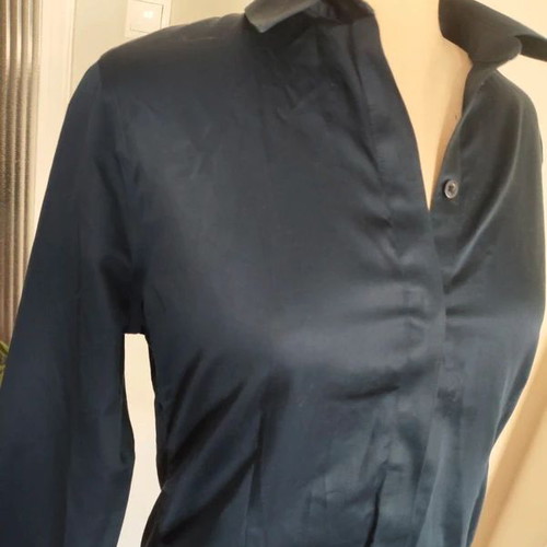 Chico's dark blue cotton shirt like new, size S