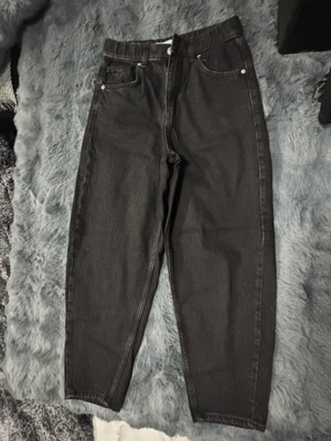 Bershka black denim pants like new, size XXS