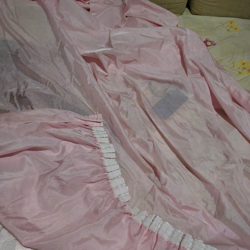Curtain pink color like new, width 2.45 m length 2.37 m