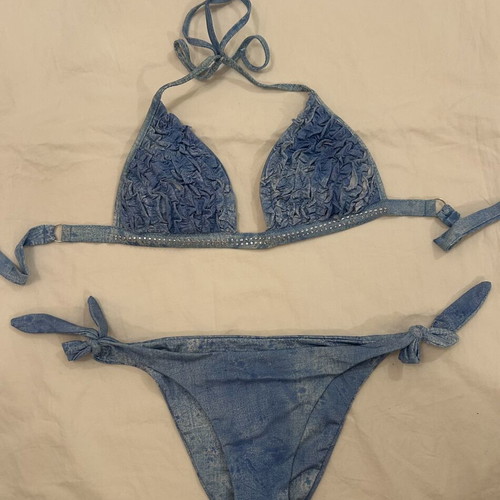 Pin-Up Stars Denim Effect Bikini Set size S very good condition