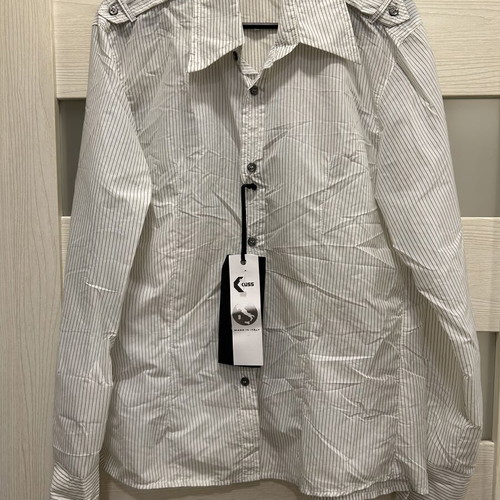 KUSS Italian Shirt XL new, white with fine black stripes