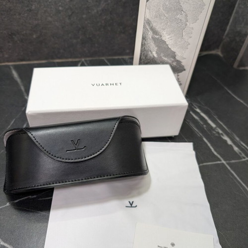 Vuarnet sunglasses case new black with cloth and box