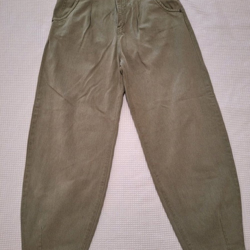 Women's high-waisted balloon jeans Zara green like new