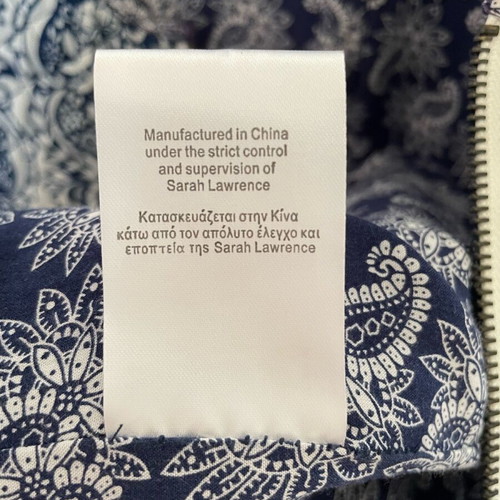 Sarah Lawrence Jacket 100% Viscose like new, white and blue, size small
