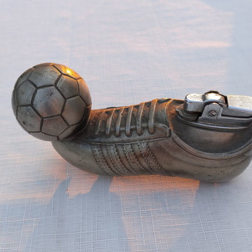 Sports collectible lighter shaped like a shoe with ball, like new