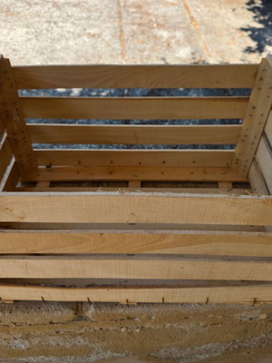 Wooden Fruit Crate new, chestnut wood