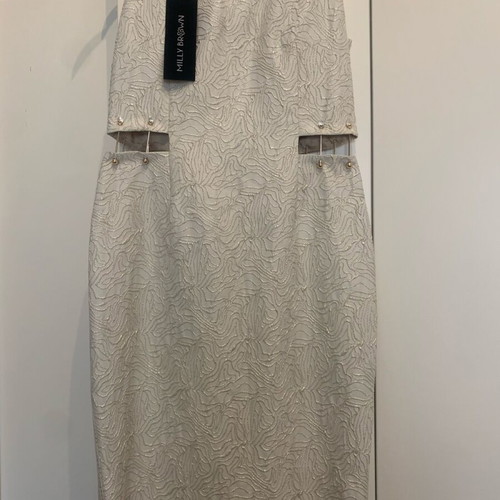 Gold dress new with jewel at the waist