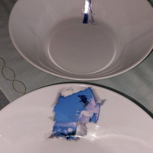 Illusion porcelain bowl set of 6 like new