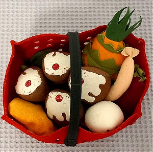 Παιδικό καλάθι με πάνινα φρούτα και λαχανικά IKEA