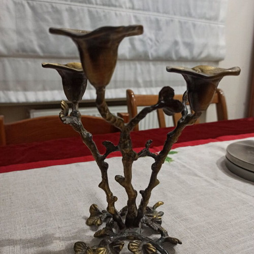 Vintage brass candlestick 3-position like new
