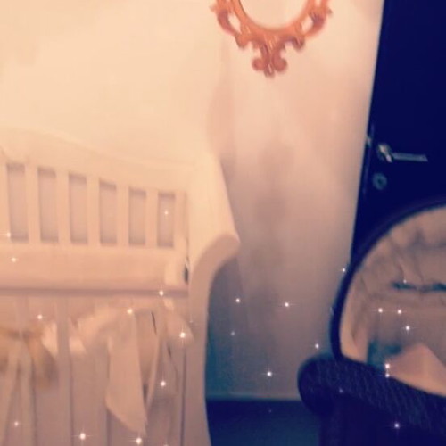 Complete baby nursery set like new with white solid crib and mosquito nets