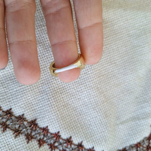 Gold ring size 18 plastic used