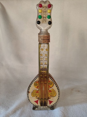 Bouzouki vintage brandy bottle, new