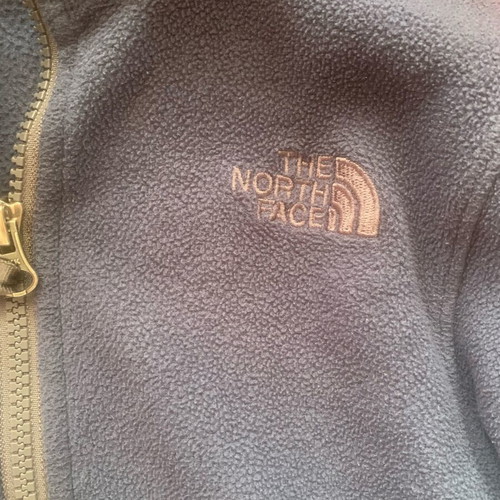 The North Face fleece jacket like new, blue with gray stripes for kids 6-7 years