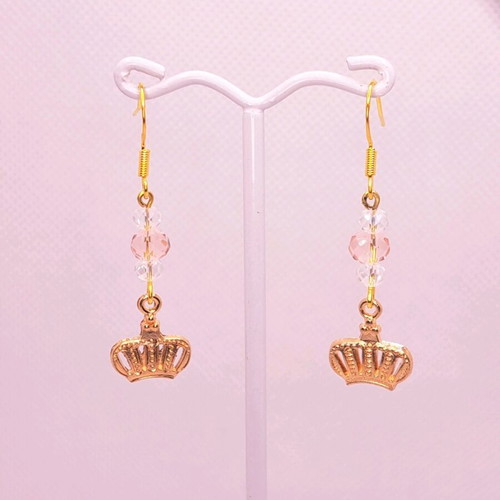 Handmade crown earrings new with crystals