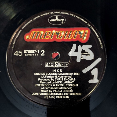 INXS Suicide Blonde 12'' Maxi Single used, original Greek pressing