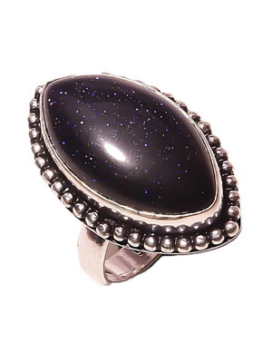 Art ring with Brazilian black onyx, new, size 57