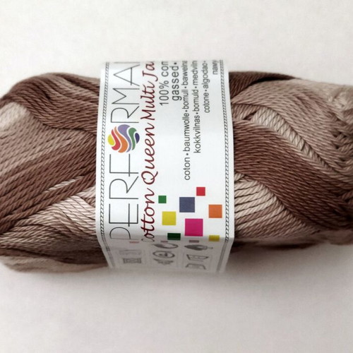 Cotton Queen Multicolor mercerized knitting yarn set, 10 pieces