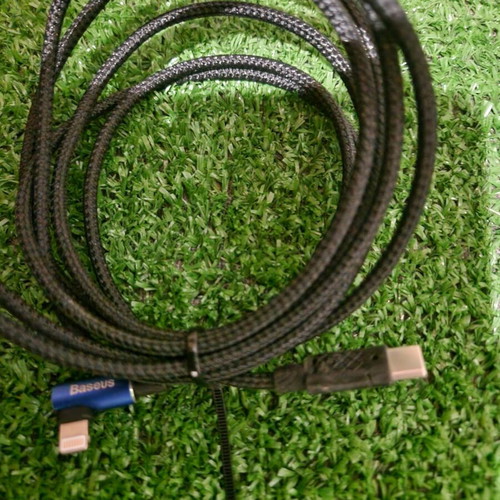 USB-C to Lightning braided charging cable with angled connector