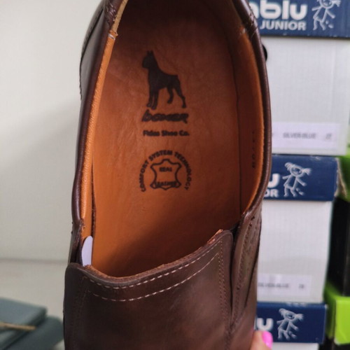 Boxer men's shoes new, genuine leather brown size 46