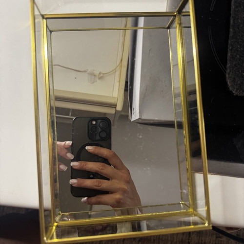 Glass gold-colored boxes for wedding wish table decoration, set of 2