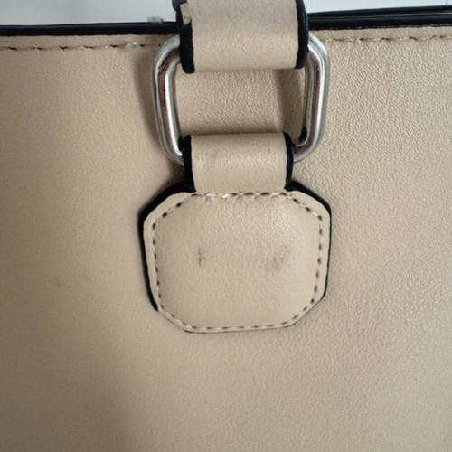 Bershka handbag used, beige with scarf on handle