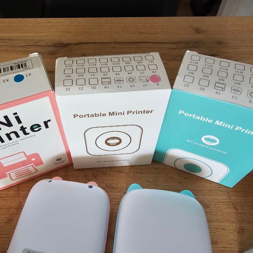 Mini Portable Thermal Printer Fun Print New with 5 Paper Rolls