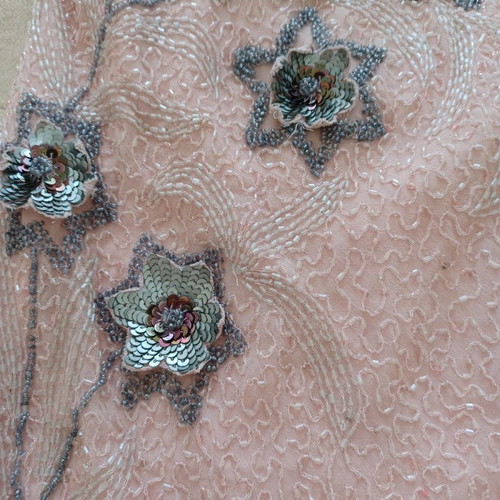 Vintage style dress used, pink, embroidered, size M