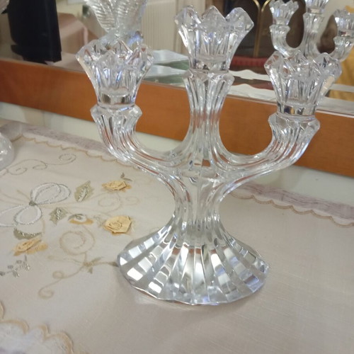 Crystal three-branch candlestick like new