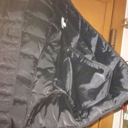Stefanel satin jacket like new, black with fur collar