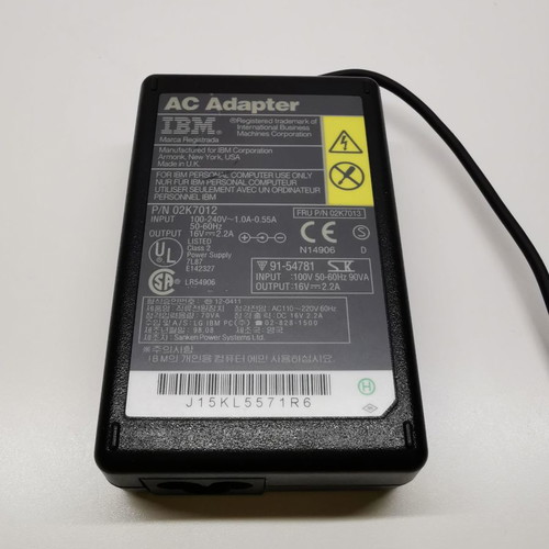 Laptop power adapter IBM 02K7012 16V 2.2A 35W like new