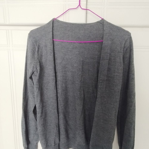 Armani Jeans gray cardigan like new, fits Small/Medium