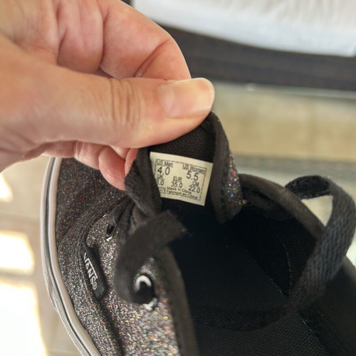 Vans Kids Shoes Black with Multicolor Glitter Size 35 Like New