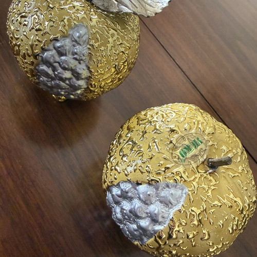 Golden pomegranates decorative home ornaments like new, good luck charm